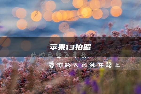 苹果13拍照