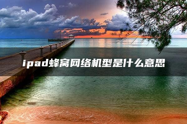 ipad蜂窝网络机型是什么意思