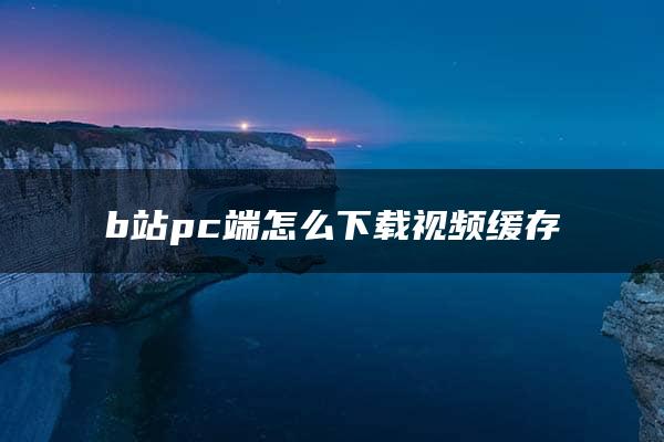 b站pc端怎么下载视频缓存