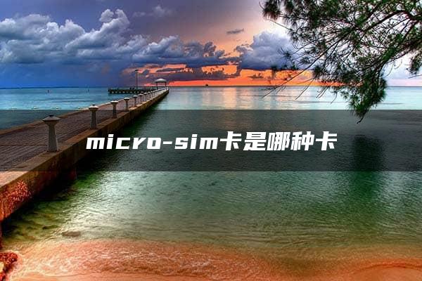 micro-sim卡是哪种卡