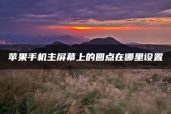 苹果手机主屏幕上的圆点在哪里设置