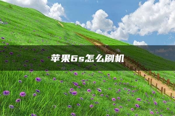 苹果6s怎么刷机