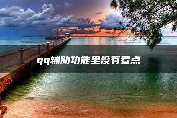 qq辅助功能里没有看点