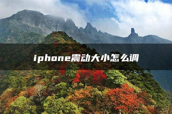 iphone震动大小怎么调