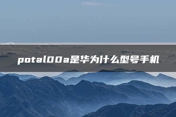 potal00a是华为什么型号手机