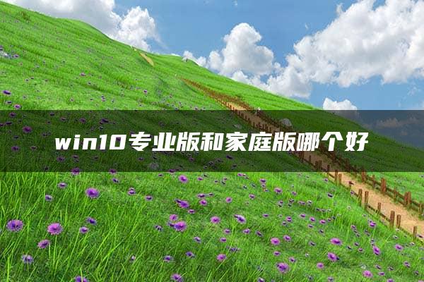 win10专业版和家庭版哪个好