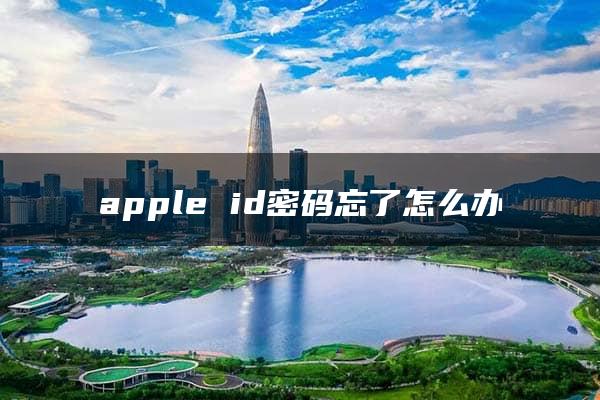 apple id密码忘了怎么办