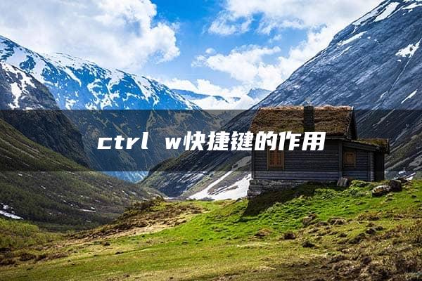 ctrl w快捷键的作用