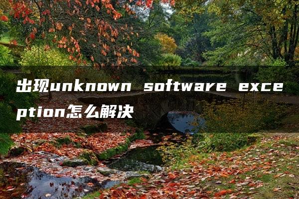 出现unknown software exception怎么解决