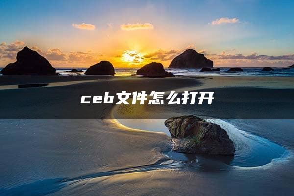 ceb文件怎么打开