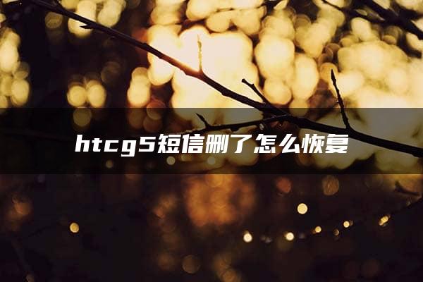 htcg5短信删了怎么恢复