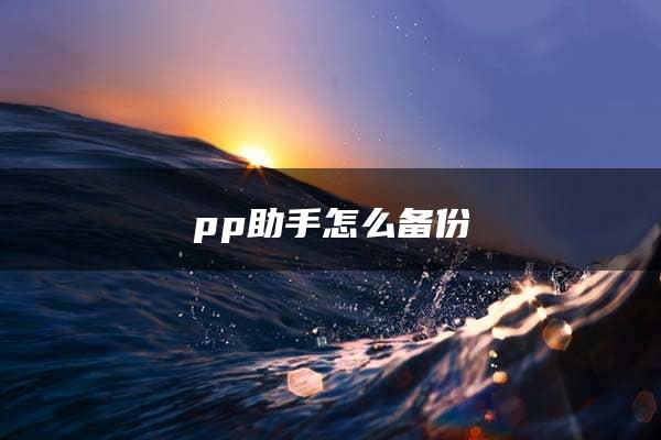 pp助手怎么备份