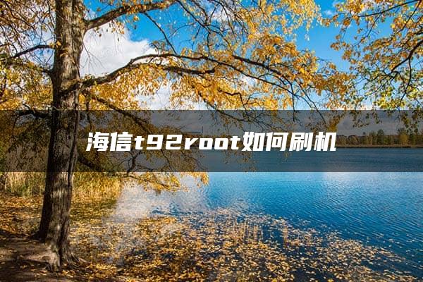 海信t92root如何刷机