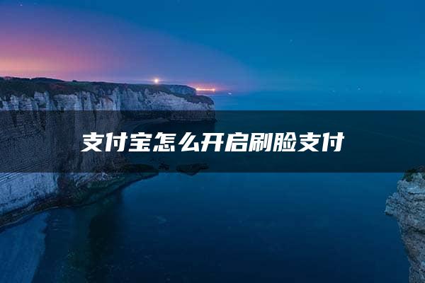 支付宝怎么开启刷脸支付