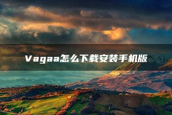 Vagaa怎么下载安装手机版