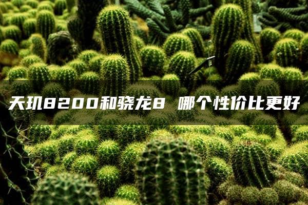 天玑8200和骁龙8 哪个性价比更好