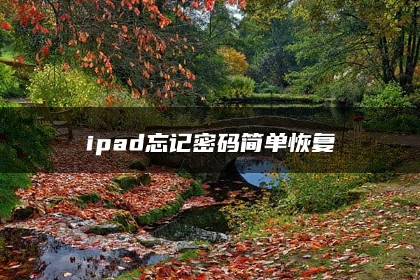 ipad忘记密码简单恢复