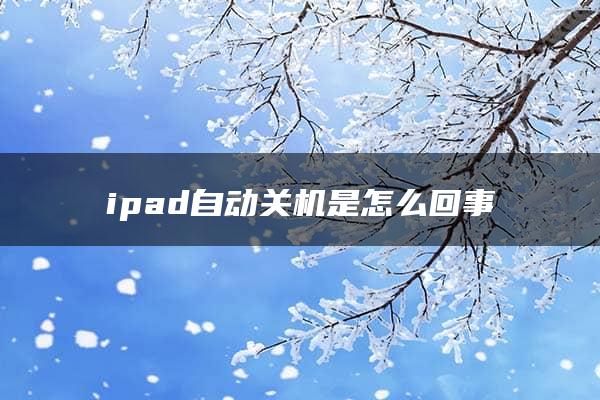 ipad自动关机是怎么回事