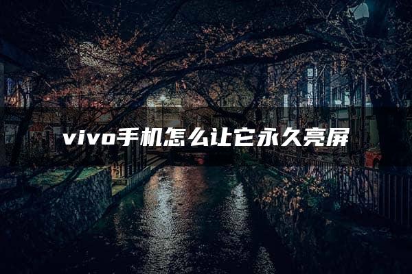 vivo手机怎么让它永久亮屏