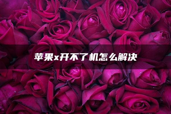 苹果x开不了机怎么解决