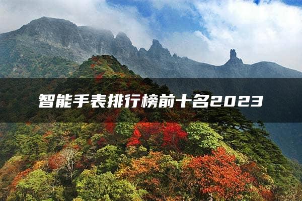 智能手表排行榜前十名2023