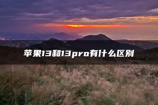 苹果13和13pro有什么区别