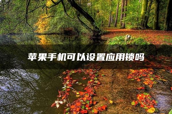 苹果手机可以设置应用锁吗