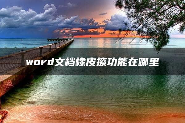 word文档橡皮擦功能在哪里