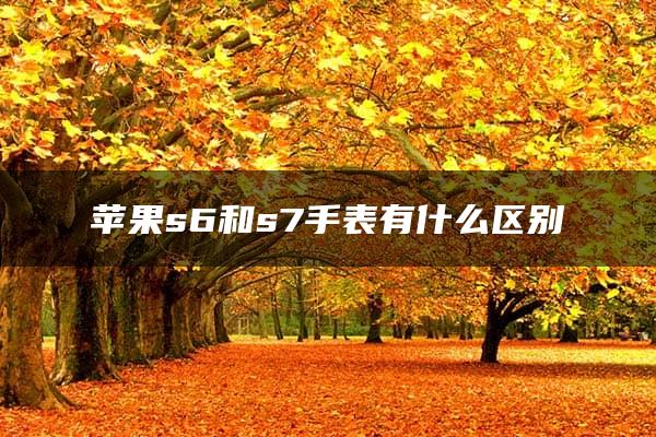 苹果s6和s7手表有什么区别