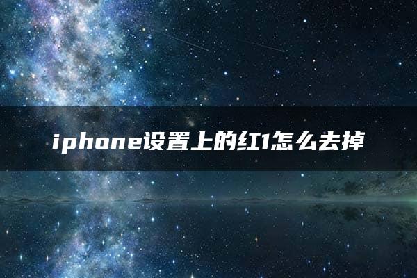 iphone设置上的红1怎么去掉