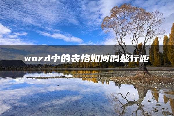 word中的表格如何调整行距