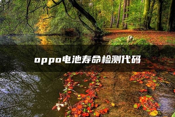 oppo电池寿命检测代码