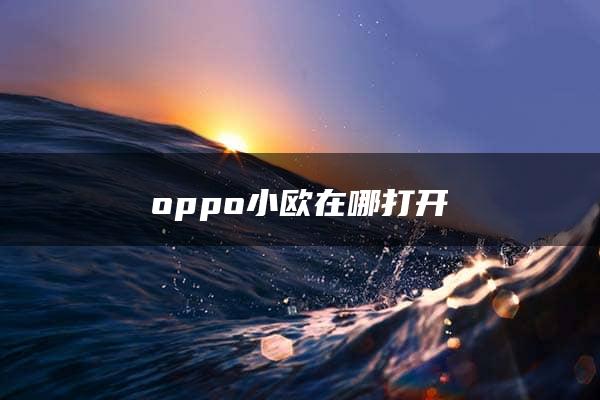 oppo小欧在哪打开