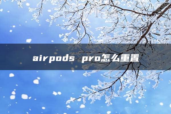 airpods pro怎么重置