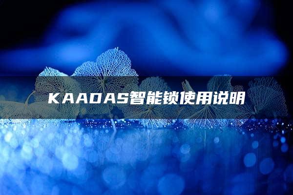 KAADAS智能锁使用说明