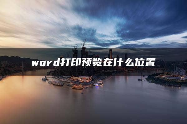 word打印预览在什么位置