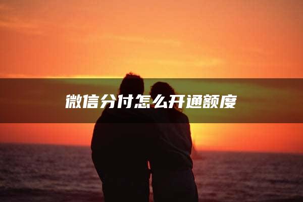 微信分付怎么开通额度