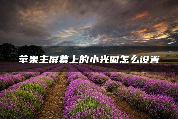 苹果主屏幕上的小光圈怎么设置