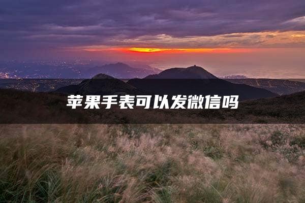 苹果手表可以发微信吗