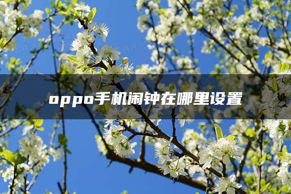 oppo手机闹钟在哪里设置