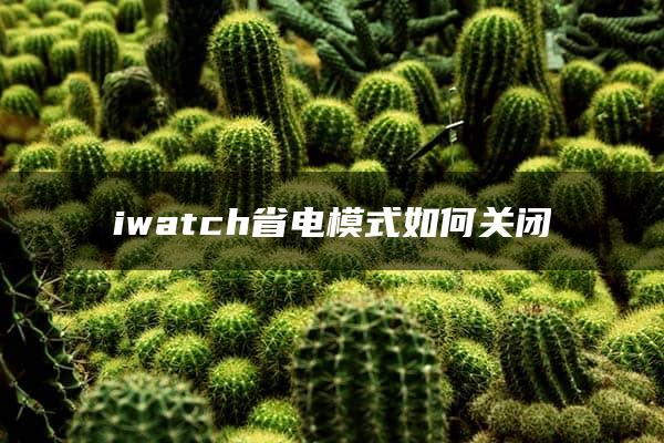 iwatch省电模式如何关闭