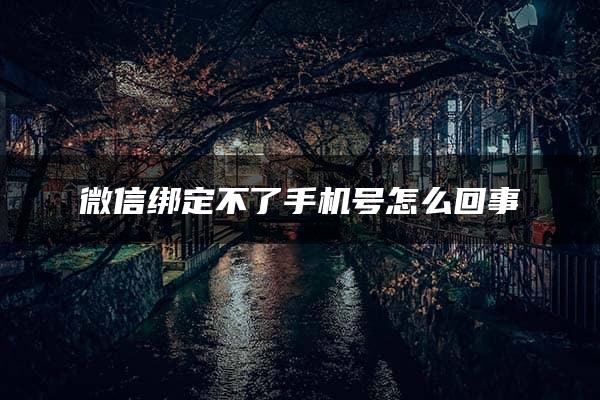 微信绑定不了手机号怎么回事