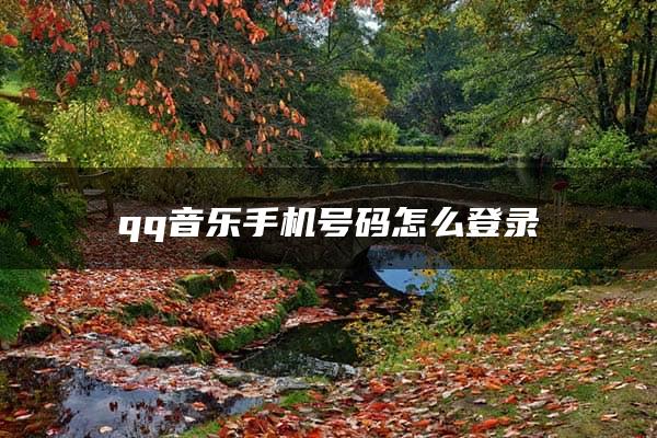 qq音乐手机号码怎么登录