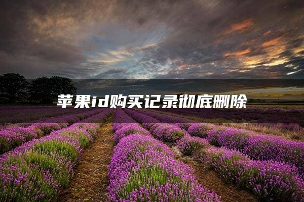 苹果id购买记录彻底删除