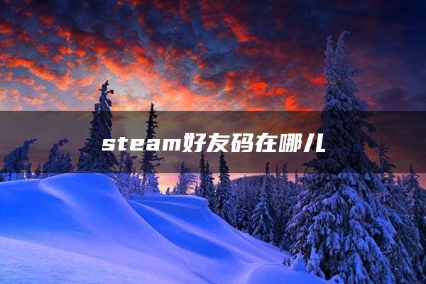 steam好友码在哪儿