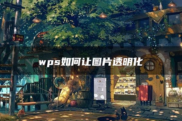 wps如何让图片透明化