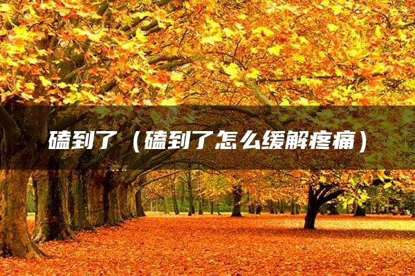 磕到了（磕到了怎么缓解疼痛）