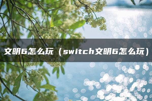 文明6怎么玩（switch文明6怎么玩）