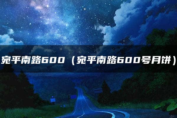 宛平南路600（宛平南路600号月饼）