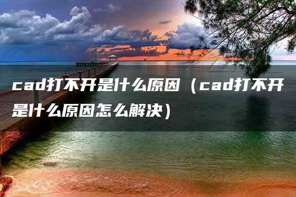 cad打不开是什么原因（cad打不开是什么原因怎么解决）